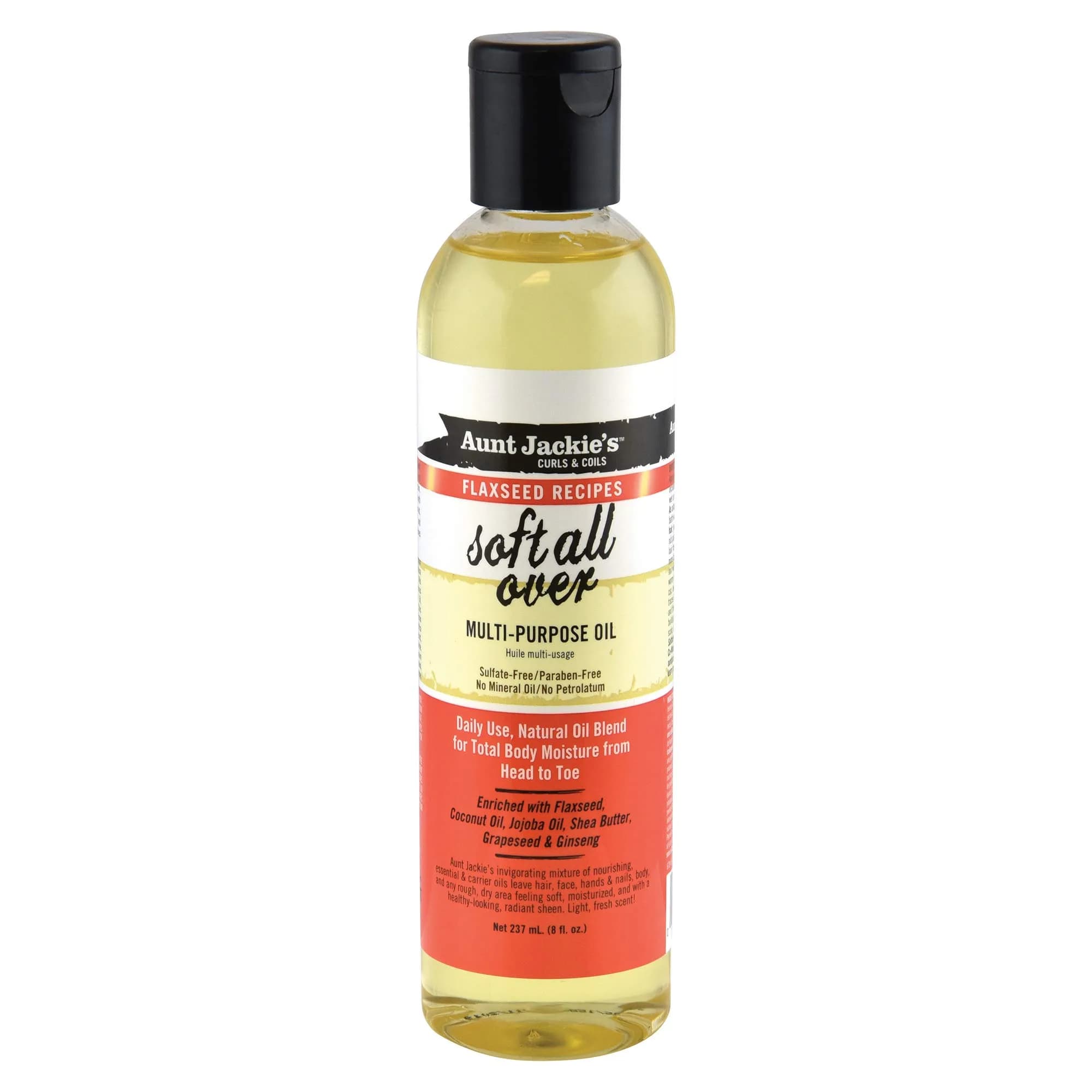 Aunt Jackie's Soft All Over Multi-Use Oil 237ml (8 Fl Oz) | Hair, Skin & Nails Therapy - main product image