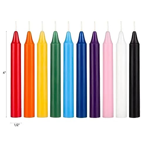 Mega Candles Mini Taper Spell Candles 40 Count | Unscented, Clean Burning, 4" x 1/2" Assorted Colors thumbnail 2