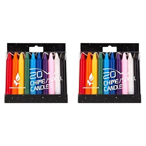Mega Candles Mini Taper Spell Candles 40 Count | Unscented, Clean Burning, 4" x 1/2" Assorted Colors thumbnail 3