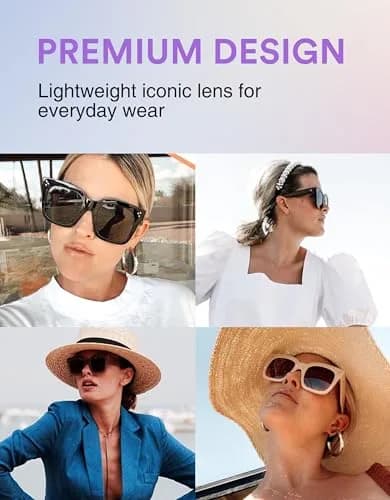 zeroUV Oversized Retro Square Sunglasses for Women 50mm UV400 Gradient Grey Black thumbnail 4