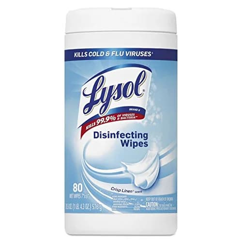 Lysol Disinfecting Wipes, Crisp Linen Scent, 80 Count (Case of 6) | Kills 99.9% of Viruses & Bacteria thumbnail 1