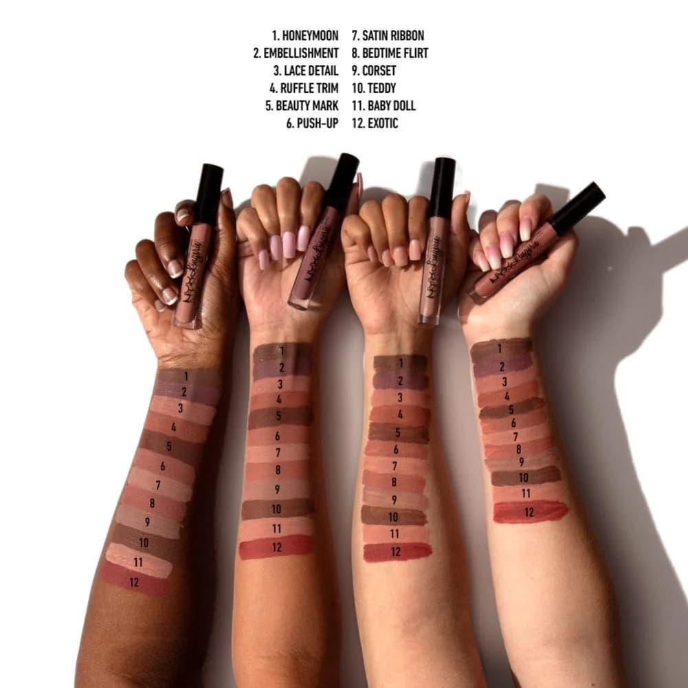 NYX PROFESSIONAL MAKEUP Lip Lingerie Matte Liquid Lipstick - Ruffle Trim, Cinnamon Pink | Long-Lasting Matte Finish - view 6