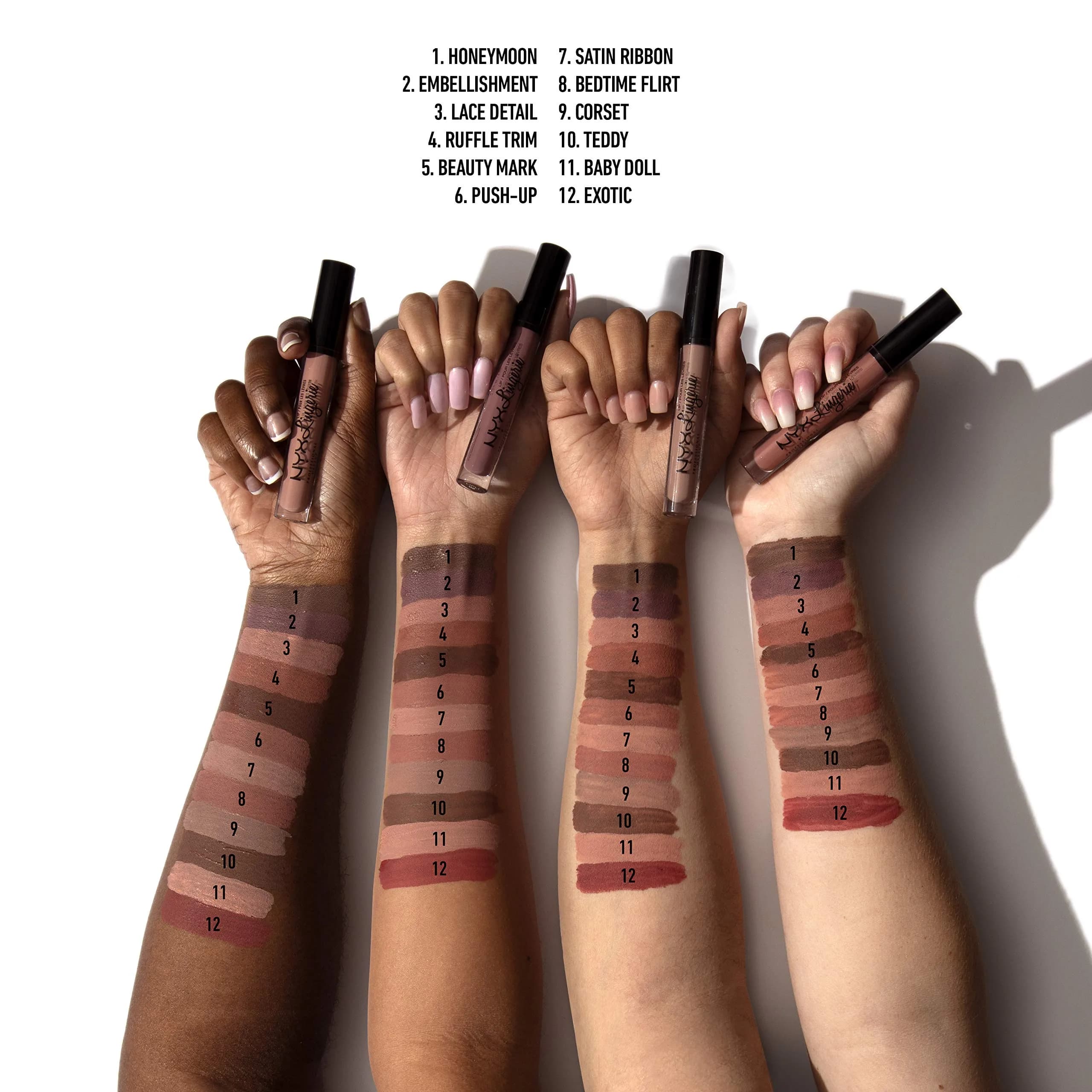 NYX Professional Makeup Lip Lingerie Matte Liquid Lipstick - Honeymoon (Mauve Pink), 3.4ml - view 3