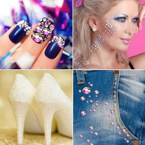 Jollin Crystal Flatback Rhinestones Gems for Crafts 8.4mm SS40 | Sparkly Glass Rhinestones for DIY Art thumbnail 4