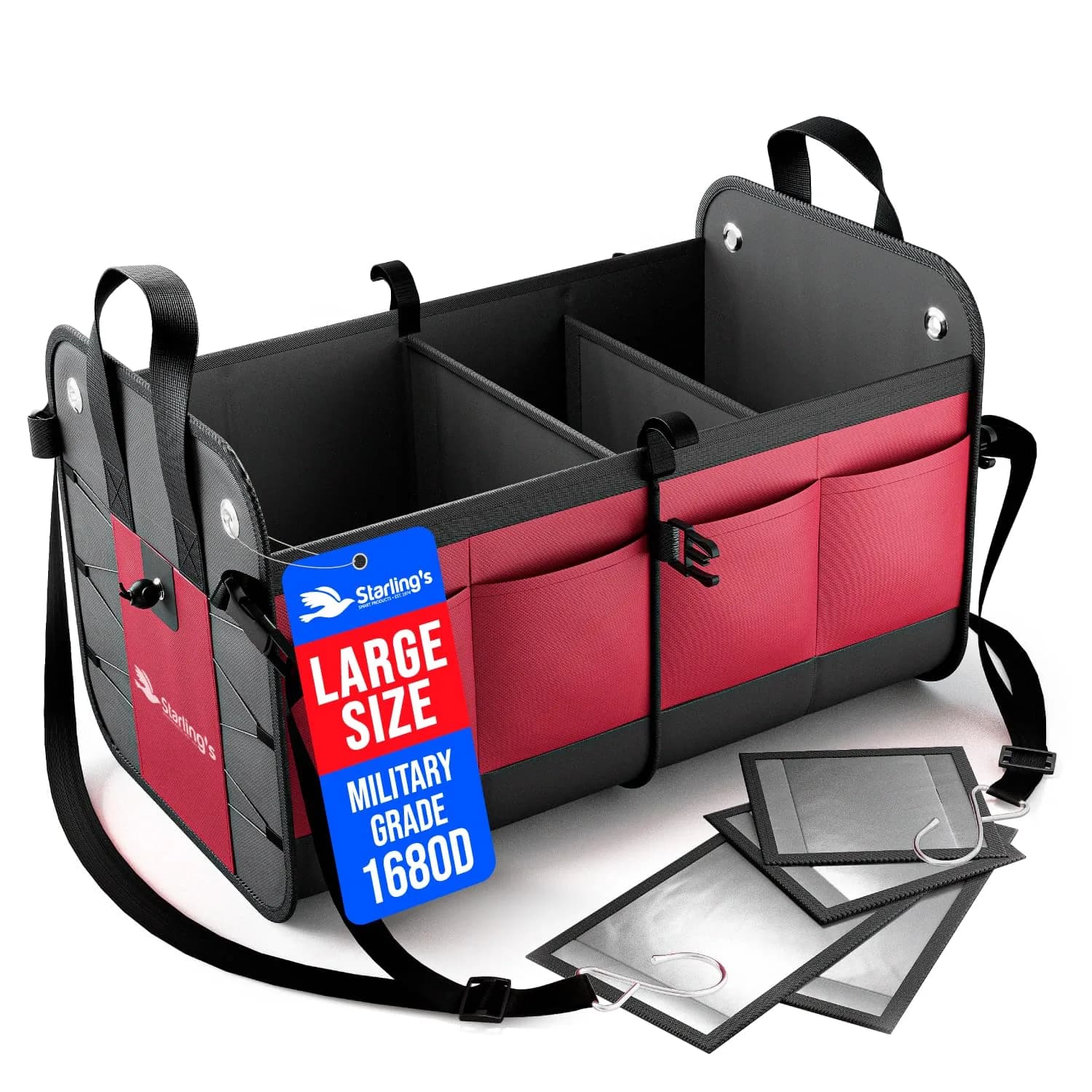 Starling's Car Trunk Organizer Large | Collapsible Waterproof Cargo Storage Box for SUV & Truck