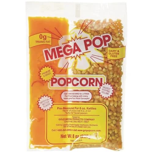 Gold Medal Mega Pop Butter Corn/Oil/Salt Kits 36 Count (Pack of 1) | 8 oz. Pouch, Salted, Plastic thumbnail 1