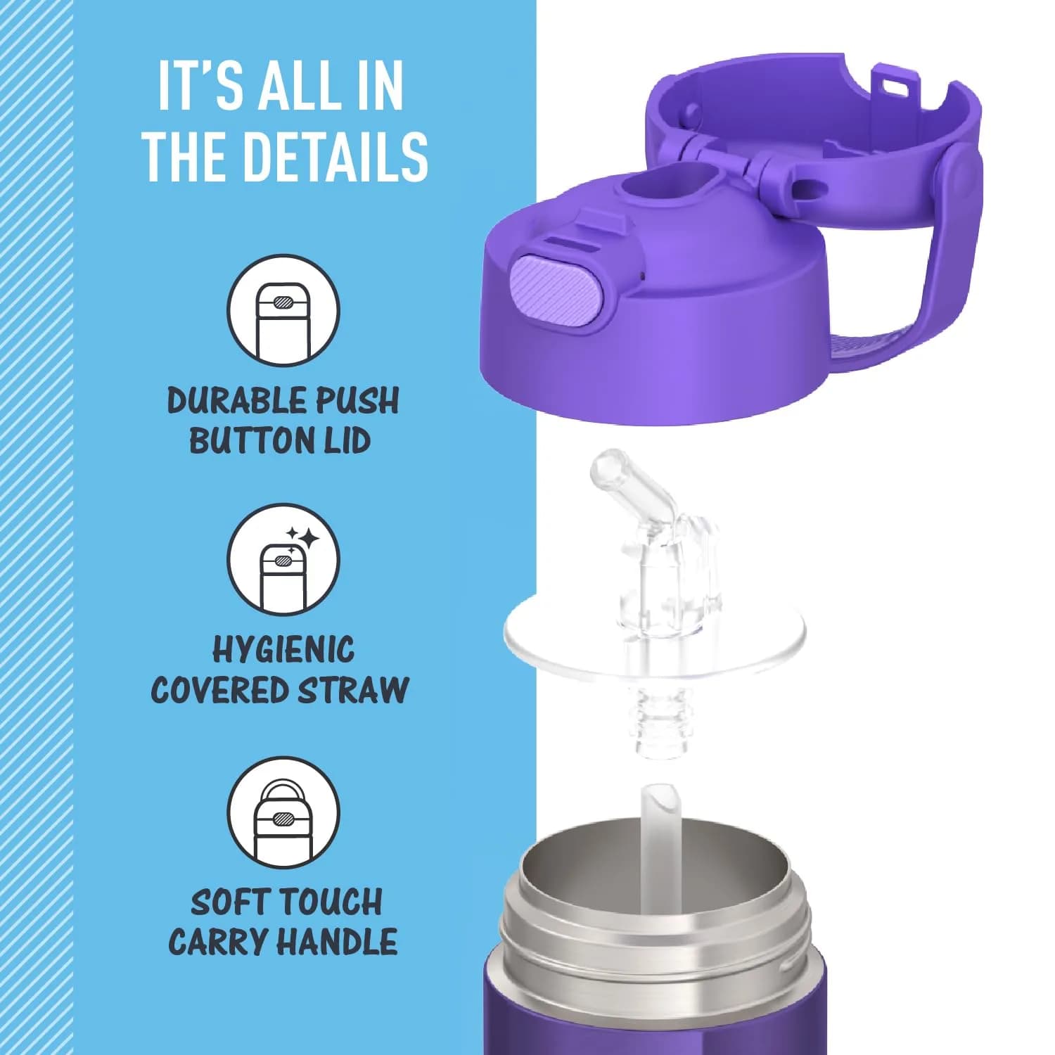 THERMOS FUNTAINER Water Bottle with Straw, 12oz (355ml) | Keeps Drinks Cold Up to 12 Hours - view 4