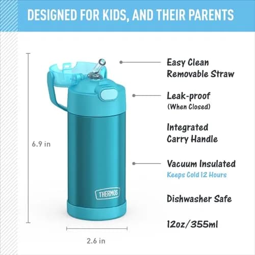 THERMOS FUNTAINER Water Bottle with Straw, 12oz (355ml) | Keeps Drinks Cold Up to 12 Hours thumbnail 2