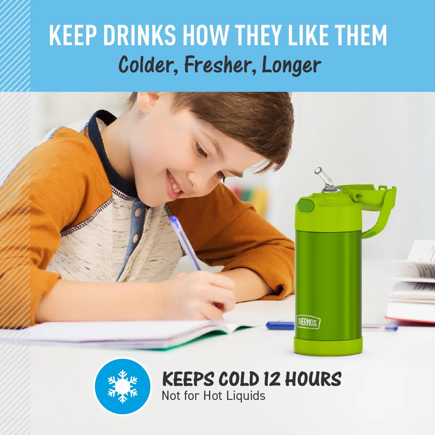 THERMOS FUNTAINER Water Bottle with Straw, 12oz (355ml) | Keeps Drinks Cold for 12 Hours - view 4