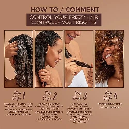 Garnier Whole Blends Smoothing Oil Coconut Oil & Cocoa Butter Extracts 3.4 Fl Oz (100ml) | Frizz Control & Shine thumbnail 7