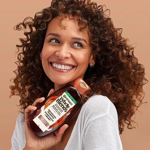 Garnier Whole Blends Smoothing Oil Coconut Oil & Cocoa Butter Extracts 3.4 Fl Oz (100ml) | Frizz Control & Shine thumbnail 8
