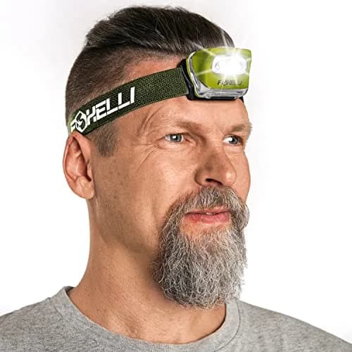 Foxelli MX20 LED Headlamp 165 Lumens (3.2 oz / 91 g) | Brightest Headlight for Camping, Hiking, Running thumbnail 1