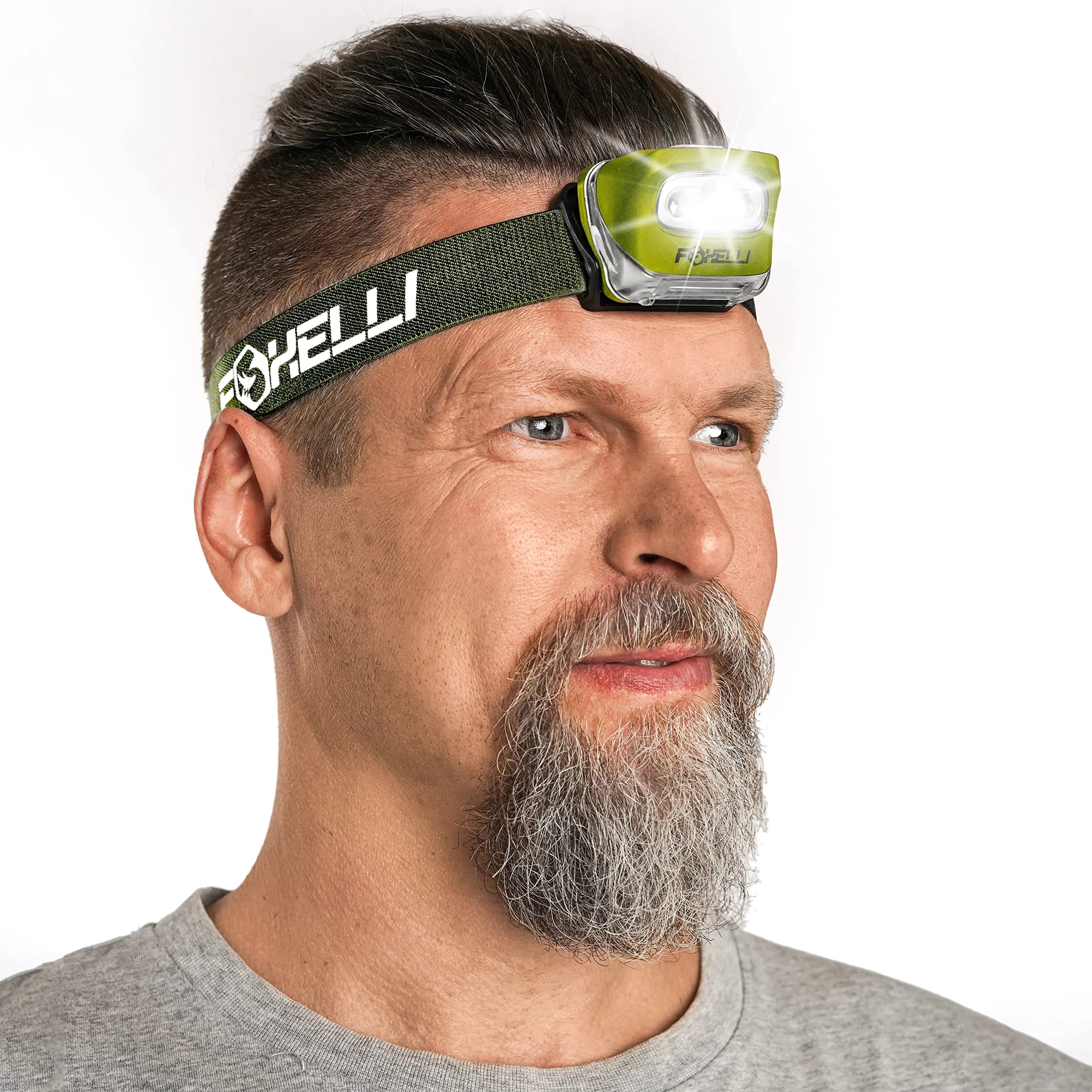 Foxelli MX20 LED Headlamp 165 Lumens (3.2 oz / 91 g) | Brightest Headlight for Camping, Hiking, Running