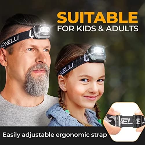 Foxelli MX20 LED Headlamp 165 Lumens (3.2 oz / 91 g) | Brightest Headlight for Camping, Hiking, Running thumbnail 4