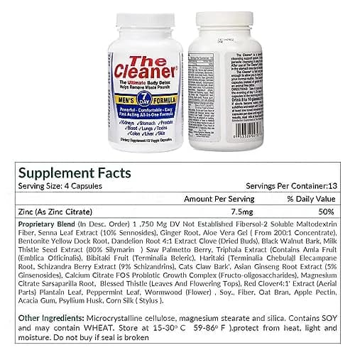 Century Systems The Cleaner Detox 52 Vegetarian Capsules | 7-Day Internal Cleansing Support for Men thumbnail 8