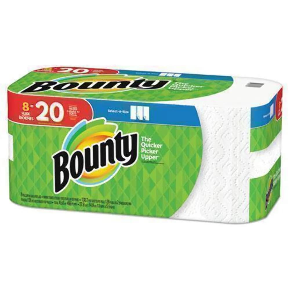 Bounty Select-A-Size Paper Towels 138 Count (8 Rolls) | Twice as Absorbent, 2-Ply - main product image