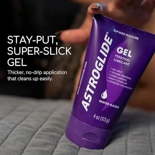 Astroglide Water-Based Gel Lube, 360ml (12 Fl Oz) | Thick, Stay-Put Formula for Comfort & Glide thumbnail 2