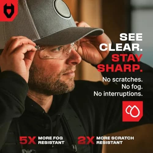 NoCry Clear Safety Glasses with Anti-Fog & Scratch Resistant Lenses, Adjustable Fit | ANSI Z87 Certified Protective Eyewear with 100% UV Shielding thumbnail 4