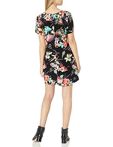 Lucy Love Women's Most Wanted Floral Print Dress Chloe's Garden X-Small | Flirty floral lace-up fit thumbnail 2