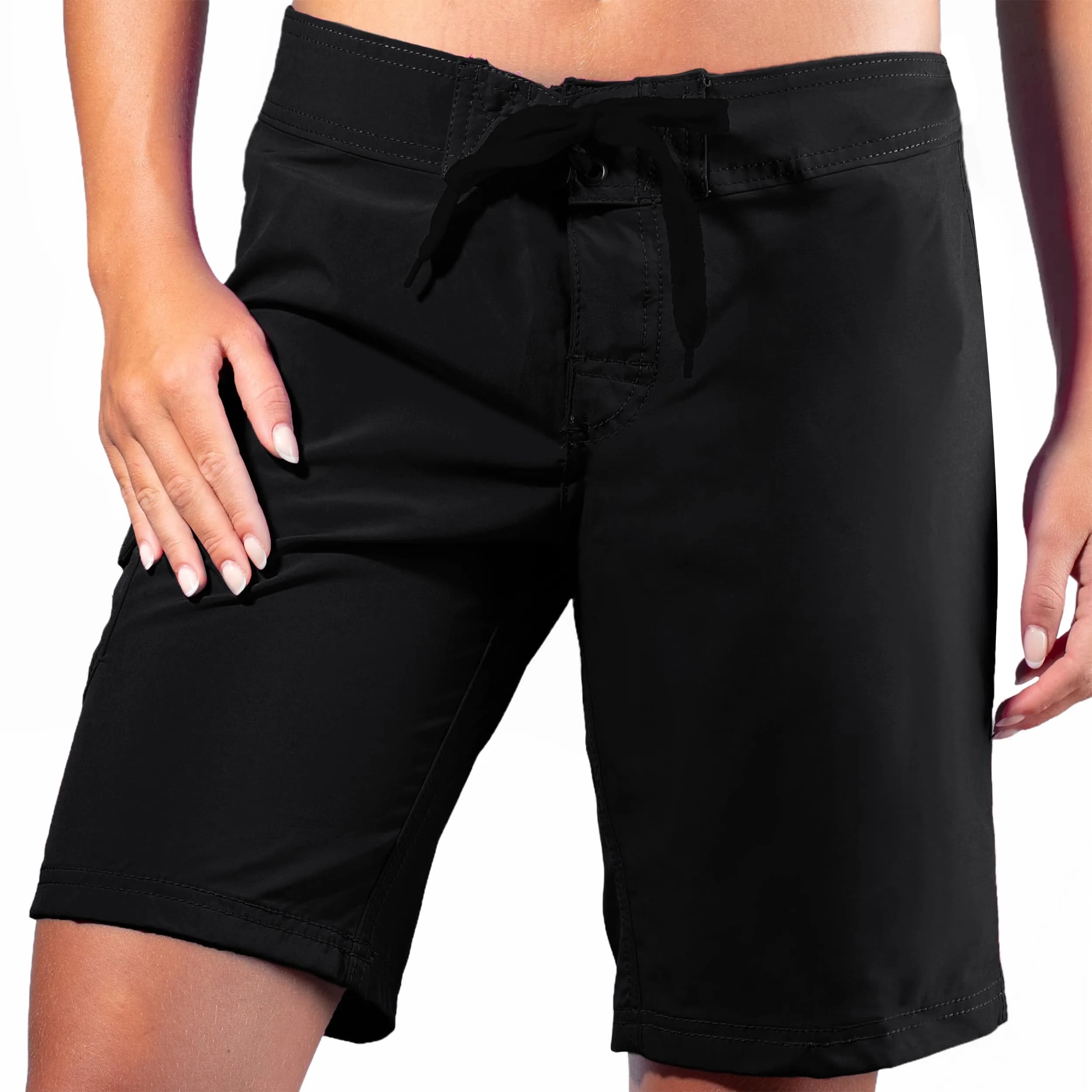 Kanu Surf Women's Plus-Size Marina Solid Stretch Boardshort, Black, 3X | UPF 50+ quick dry comfort