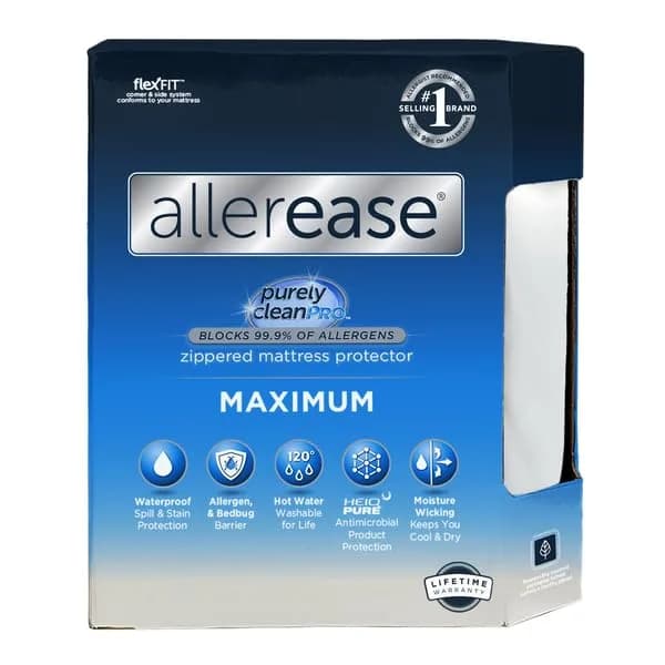 Aller-Ease Maximum Allergy Mattress Protector - Full Size | Waterproof, Breathable, Zippered - view 2