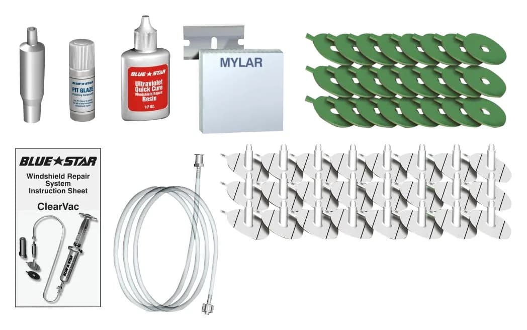 Blue Star SVR24 Clear Vac Resupply Pack | 24 High-Quality Repairs, UV Resin, Seals & Accessories