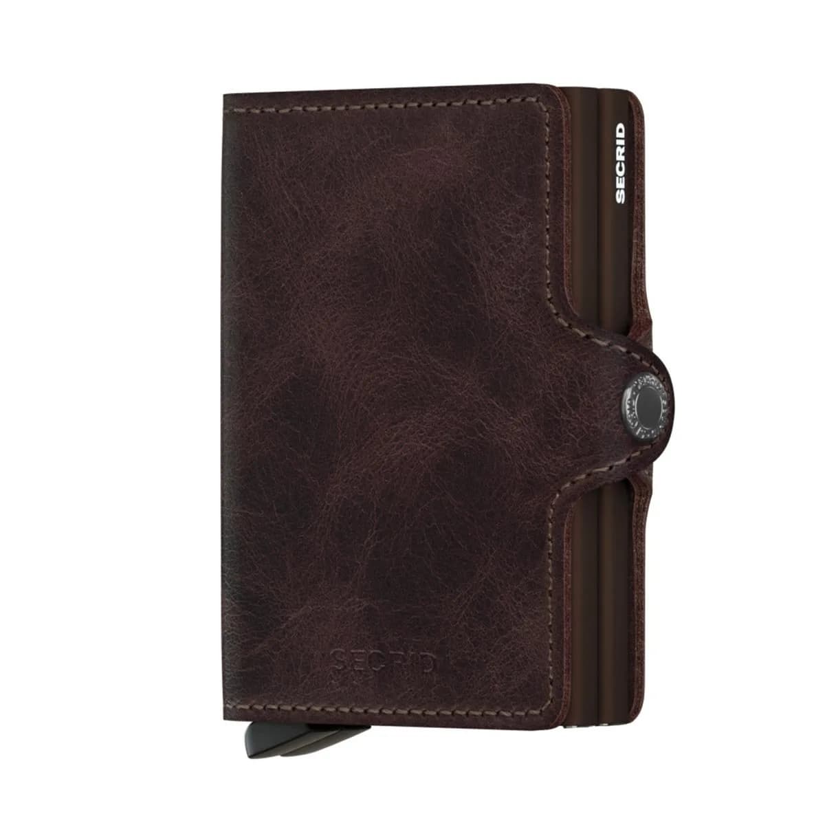SECRID Miniwallet Vintage Chocolate Genuine Leather RFID Protection Wallet 7cm (2.75in) x 10.2cm (4.02in) | Holds up to 16 Cards