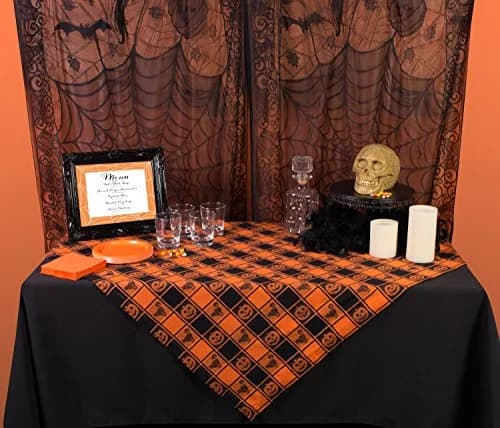 DII Haunted Lace Halloween Curtain Panel 38x84 | Spooky Indoor & Porch Decor thumbnail 2