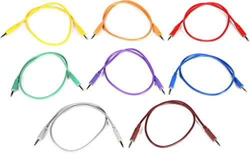 Hosa CMM-845 Eurorack Patch Cables 8-Pack - 1.5 Feet, Assorted Colors | 3.5mm TS to 3.5mm TS, 8 cables thumbnail 1