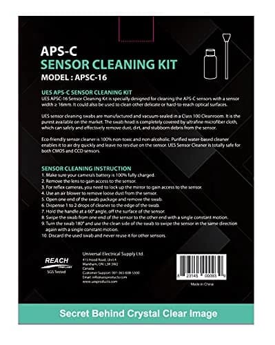 UES APS-C Camera Sensor Cleaning Kit 16mm (14 Swabs + 15ml Solution) | Professional Dust Removal for DSLR & Mirrorless thumbnail 9