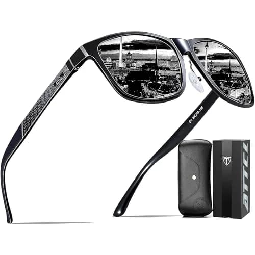 ATTCL Polarized Sunglasses for Men: UV400 Protection AL-MG Metal Rectangular Frame | Driving, Travel, Hiking thumbnail 1