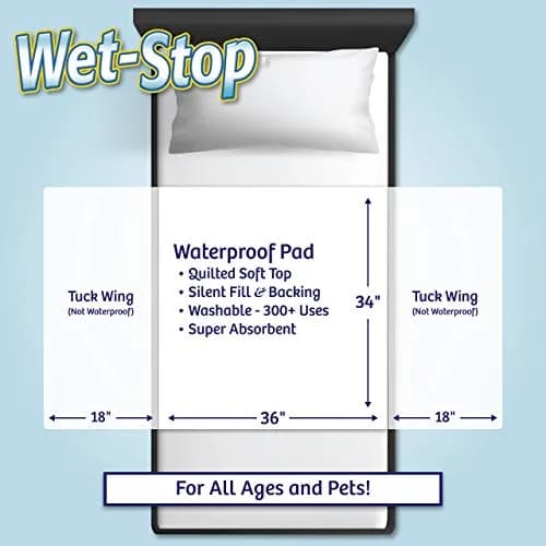 Wet-Stop3 Kit Bedwetting Alarm with Waterproof Bed Pad | Clinically Proven, Pediatric Designed, 6 Alarm Tones, Vibration, Waterproof Mattress Cover, 34" x 36" thumbnail 4