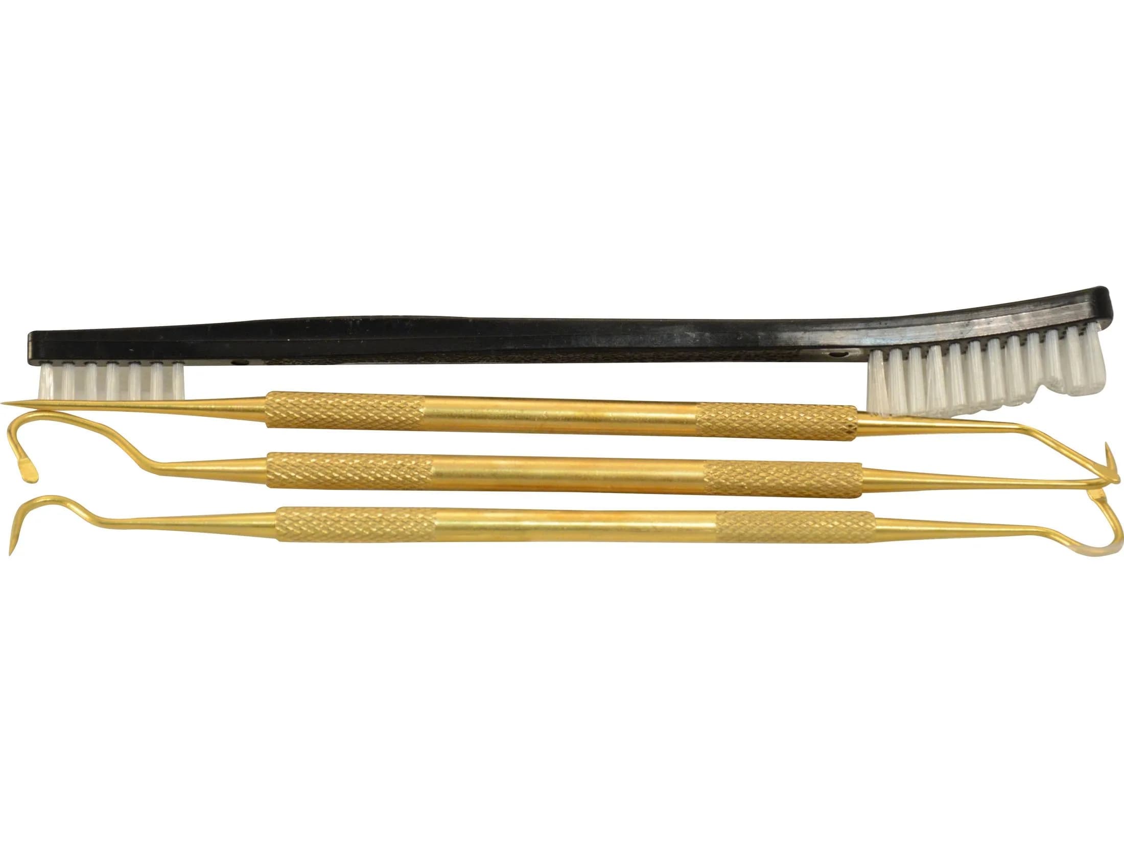 Hoppe's Gun Cleaning Pick Set, 4 Plastic Picks, Won't Scratch | Precision Cleaning for Hard-to-Reach Areas — Brass