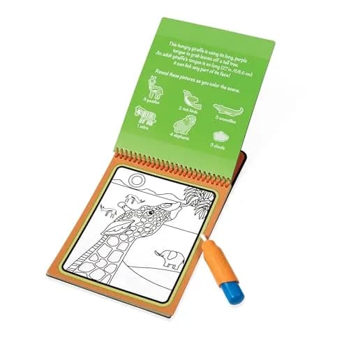 Melissa & Doug On The Go Water Wow! Safari Activity Pad | 4 Reusable Pages, Refillable Water Pen thumbnail 4