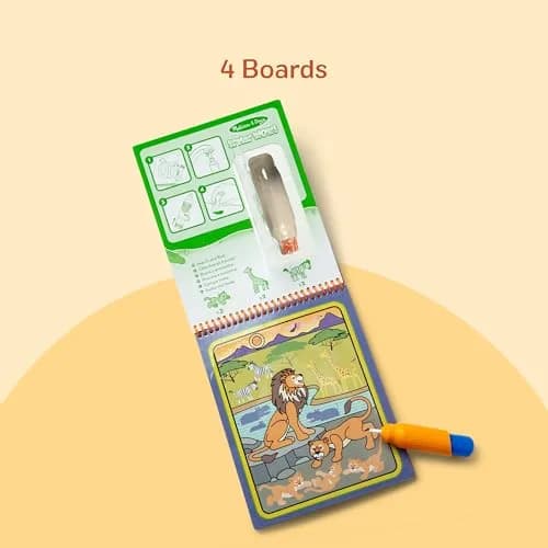 Melissa & Doug On The Go Water Wow! Safari Activity Pad | 4 Reusable Pages, Refillable Water Pen thumbnail 7