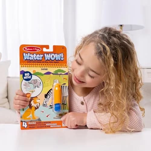 Melissa & Doug On The Go Water Wow! Safari Activity Pad | 4 Reusable Pages, Refillable Water Pen thumbnail 9