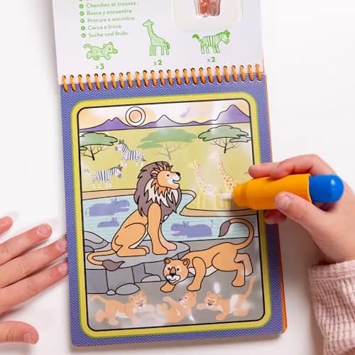 Melissa & Doug On The Go Water Wow! Safari Activity Pad | 4 Reusable Pages, Refillable Water Pen thumbnail 2