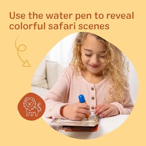 Melissa & Doug On The Go Water Wow! Safari Activity Pad | 4 Reusable Pages, Refillable Water Pen thumbnail 3