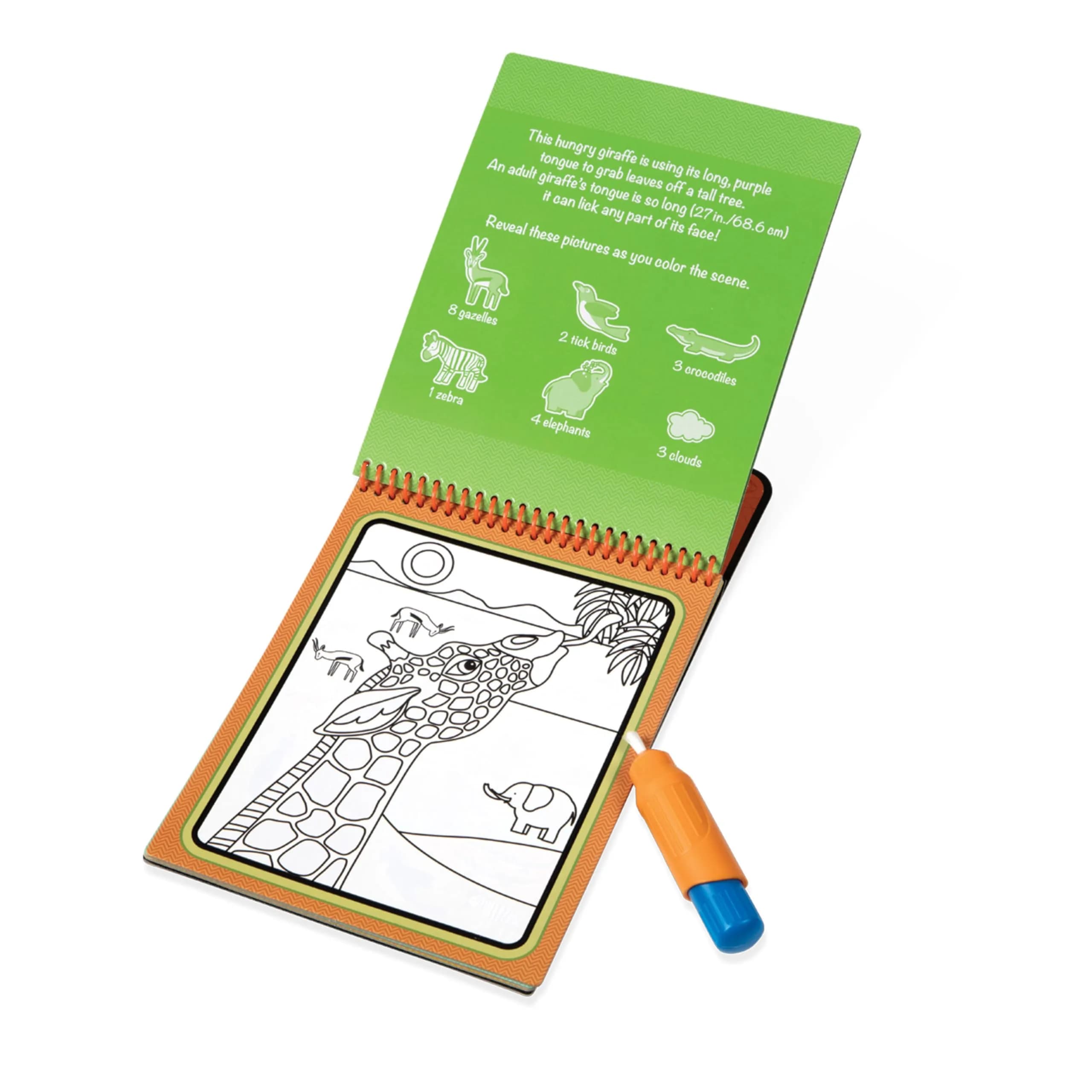 Melissa & Doug On The Go Water Wow! Safari Activity Pad | 4 Reusable Pages, Refillable Water Pen - view 4