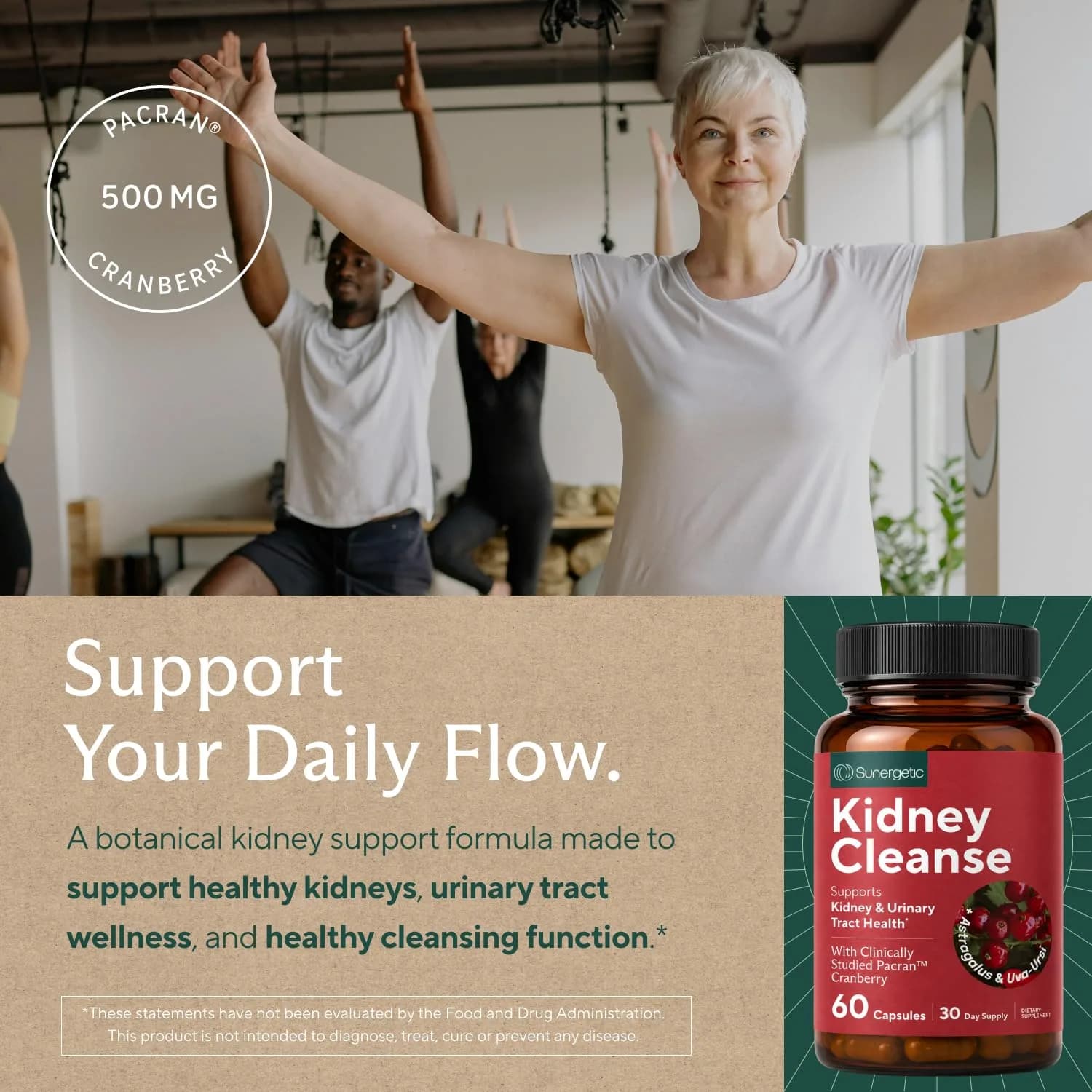Sunergetic Kidney Cleanse Supplement 60 Capsules | Supports Healthy Kidneys & Urinary Tract - view 5