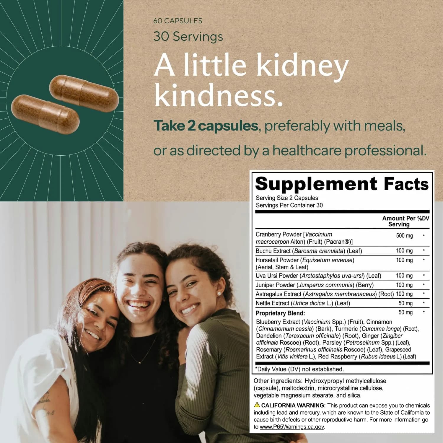 Sunergetic Kidney Cleanse Supplement 60 Capsules | Supports Healthy Kidneys & Urinary Tract - view 4