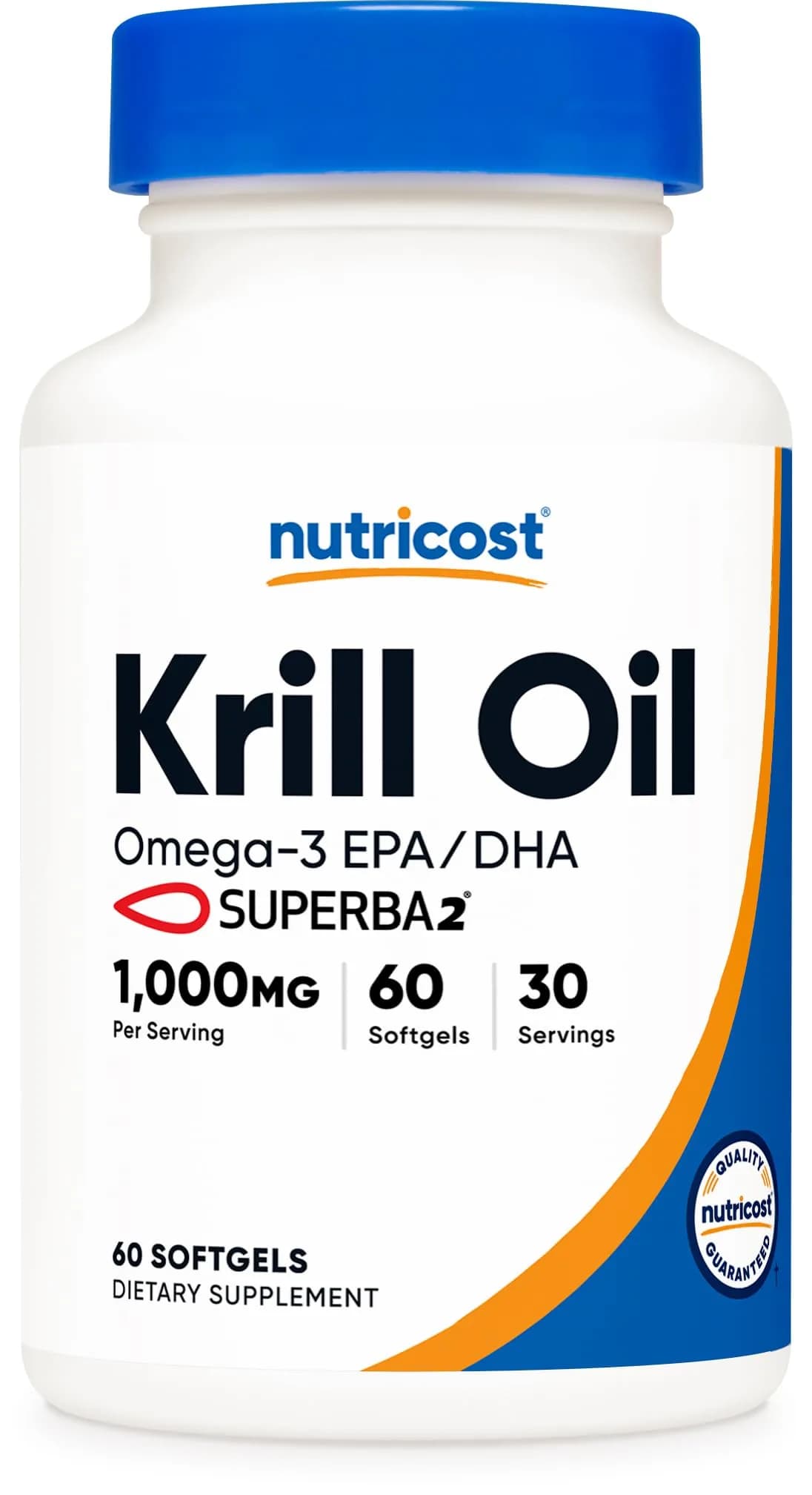 Nutricost Krill Oil 1000mg | Omega-3 EPA & DHA | 60 Softgels | Unflavored