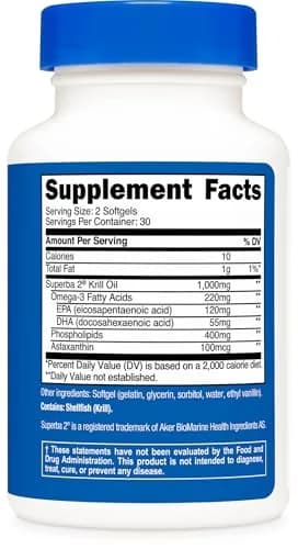 Nutricost Krill Oil 1000mg | Omega-3 EPA & DHA | 60 Softgels | Unflavored thumbnail 5