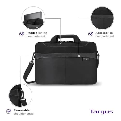Targus Laptop Slim Briefcase for 15.6-inches | Water-Resistant, Lightweight, Professional thumbnail 4