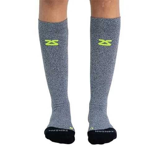 Zensah Tech+ Compression Socks - Knee High Running Socks for Sports, Travel, Made in Italy (Heather Grey, X-Large) thumbnail 1