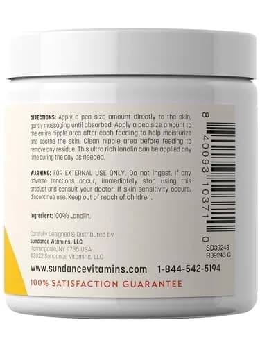 Sundance Lanolin Cream | 7 Fluid Ounces | Hypoallergenic & Preservative Free thumbnail 4