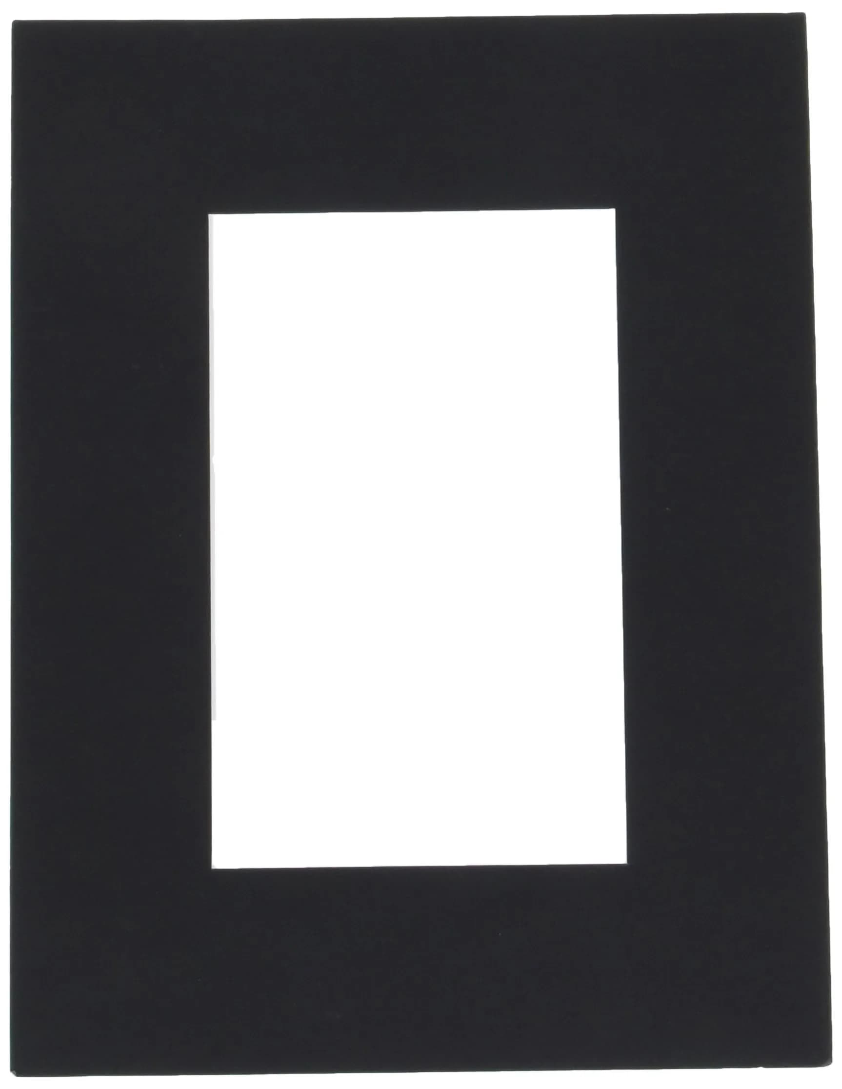 ArtToFrames 8.5x11 Smooth Black Custom Mat for Picture Frame with 4.5x7 opening size