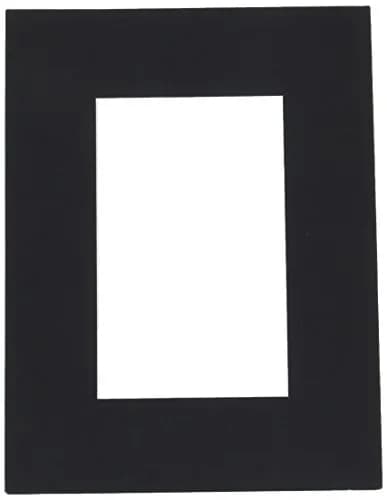 ArtToFrames 8.5x11 Smooth Black Custom Mat for Picture Frame with 4.5x7 opening size thumbnail 1