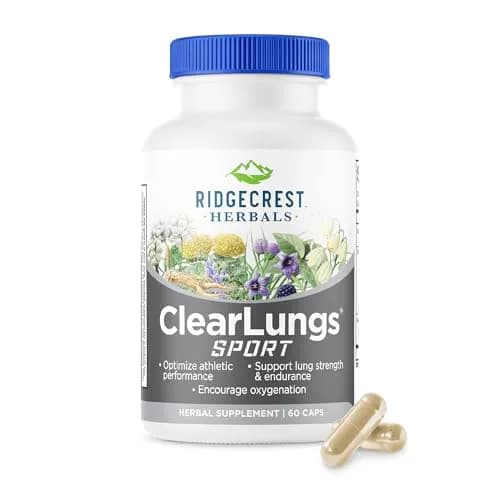 RidgeCrest Herbals ClearLungs Sport Oxygen and Lung Support 60 Ct | Respiratory & Athletic Performance Support thumbnail 1