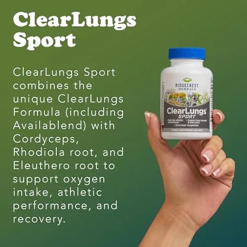 RidgeCrest Herbals ClearLungs Sport Oxygen and Lung Support 60 Ct | Respiratory & Athletic Performance Support thumbnail 5